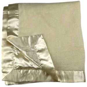 NoJo Solid Yellow Baby Blanket Satin Trim Backside 30x40 Lovey Unisex Security